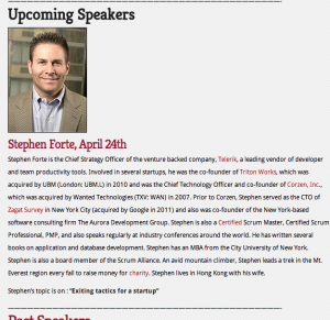 兴奋期待4月24日深圳创业周二活动—–Stephen Forte演讲主题：创业公司的“退出策略”